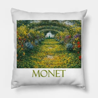 Garden at Giverny, Arches by Claude Monet Pillow