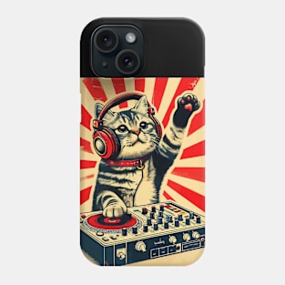 Funny Deejay House Cat Retro Vintage Phone Case