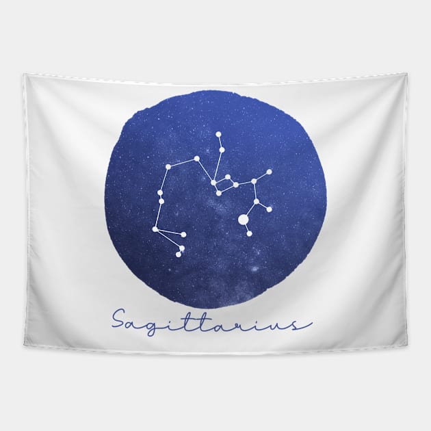 Sagittarius Starry Sky Tapestry by sophiesconcepts