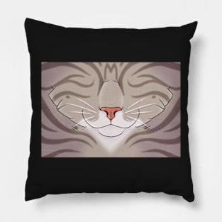 Lilac Tabby Cat Face Pillow