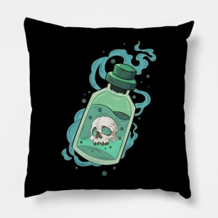 Japanese Skeleton venom bottle - Vector art illustration Pillow