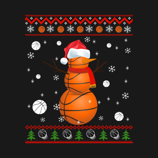 Christmas Basketball Snowman shirt by vamstudio