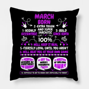 March Born Pillow