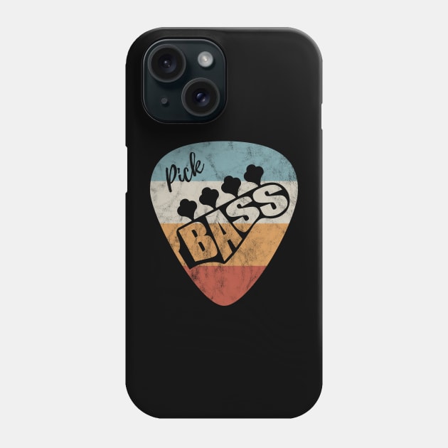 Pick Bass Guitar Vintage Theme Phone Case by nightsworthy