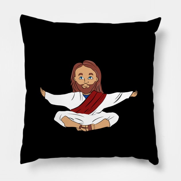 Jesus meditating Pillow by cypryanus