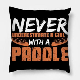 Canoeist Girl Paddler Lake River Paddle Pillow