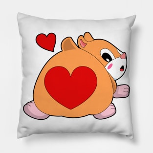 Hamster with Heart Pillow