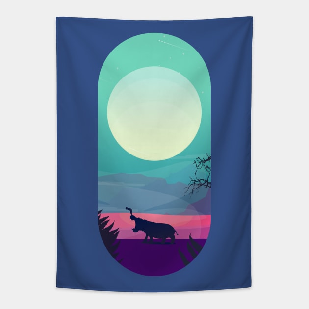 Hippo Tapestry by schirodesign