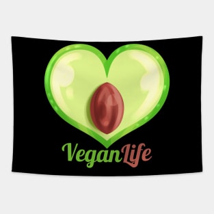 Heart Shaped Aubergine - Vegan Life - Go Vegan Tapestry