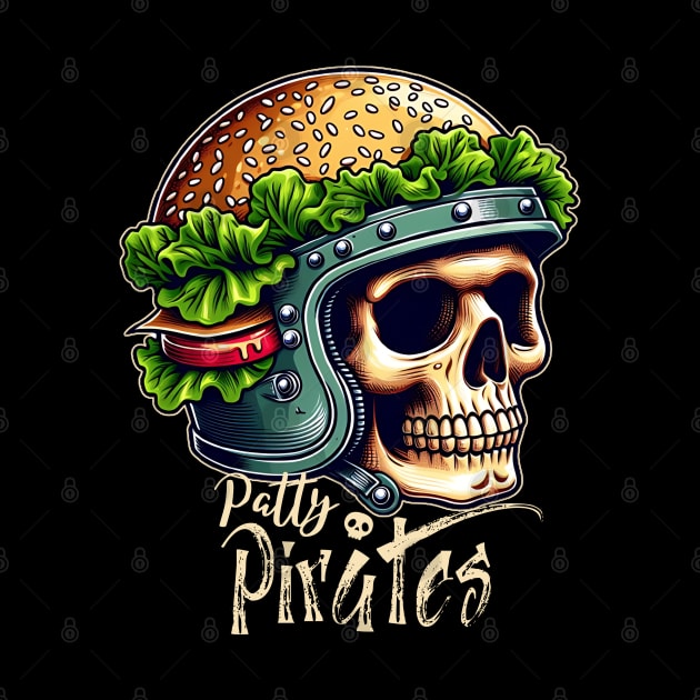 Burger Skull head skeleton by LionKingShirts