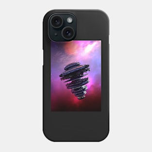 Massive spaceship like UFO in space. Phone Case