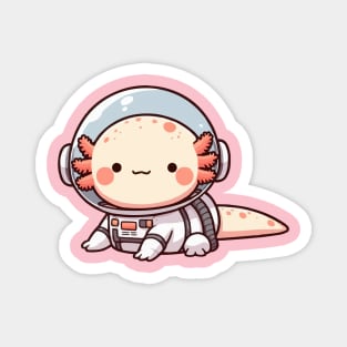 cute axolotl astronaut Magnet