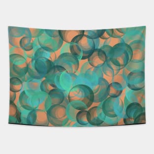 Blue Bubbles Abstract Tapestry