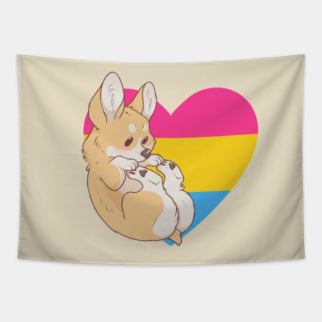 Pansexual Pride Corgi Tapestry by saltuurn