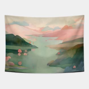 Ethereal Dream Landscape Mountains Tapestry