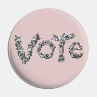 Vote (Black and White) Pin