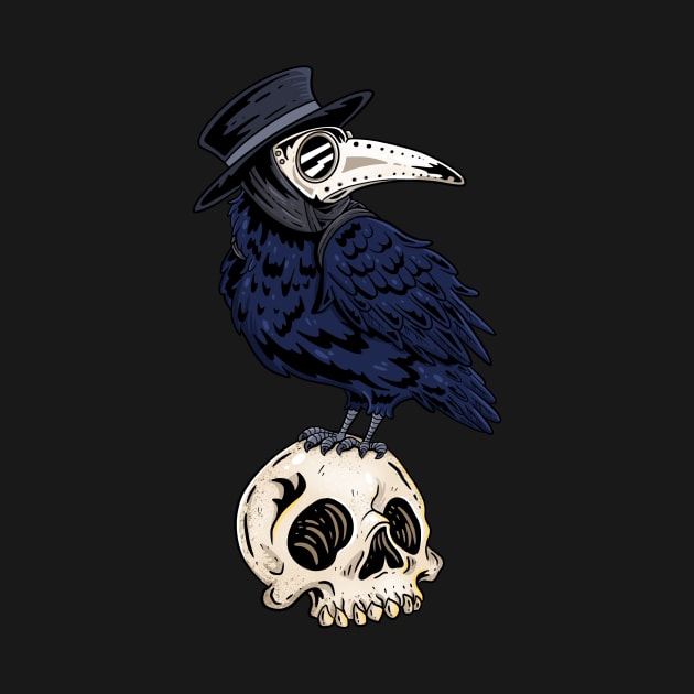 Shadowed Sentinel: The Plague Doctor's Raven Companion by Holymayo Tee