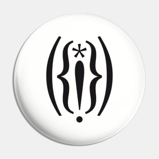 vulva, minimalist typographic design Pin