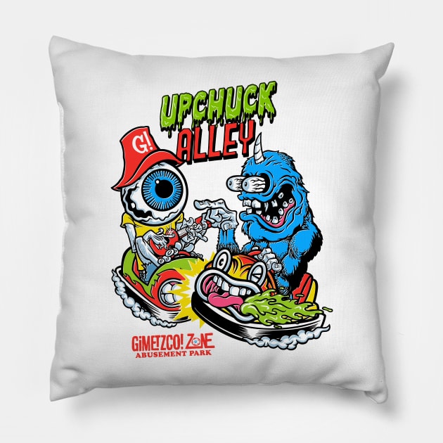 Upchuck Alley - front/back Pillow by GiMETZCO!