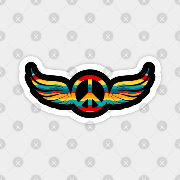 peace and love wings Magnet by Design Knight