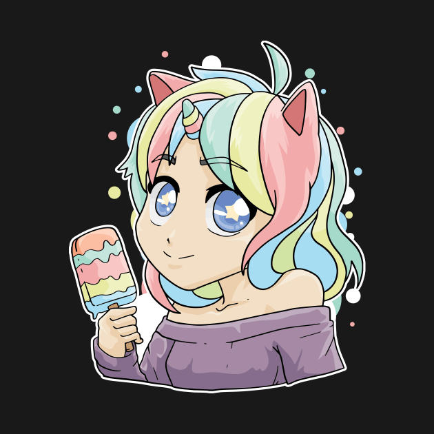 Anime Girl Unicorn Pastel Goth Menhera Kawaii by CreativeGiftShop