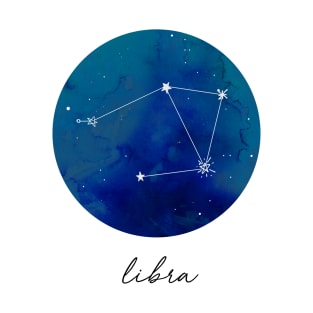 Libra Watercolor Zodiac Constellation T-Shirt