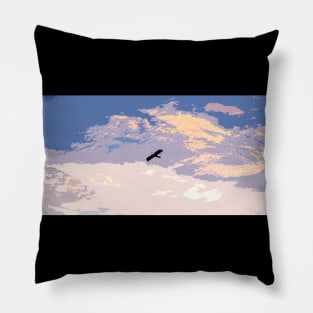 bird in the sky at sunset Pillow