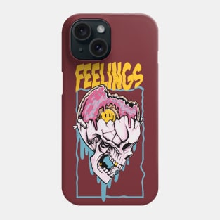 feelings donut skull Phone Case