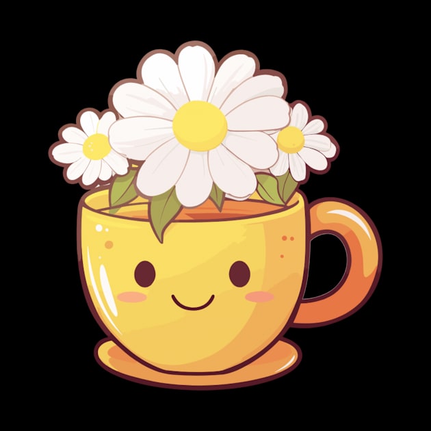 Cute camomile tea cup of calm by Piggy Boxer