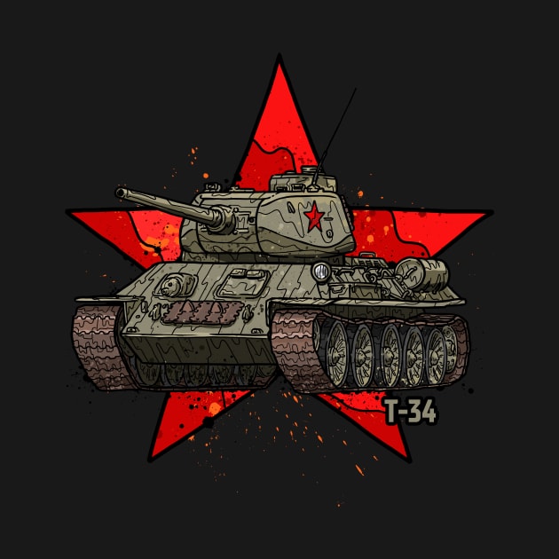 T-34 Soviet Russian tank world war 2 red star by Vae Victis