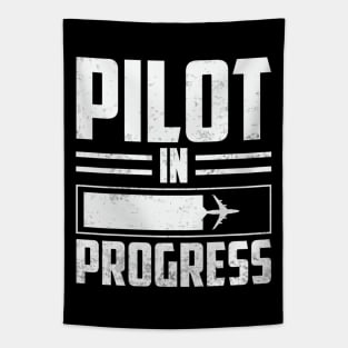 Pilot In Progress Future Pilot Funny Aviation Lover Tapestry