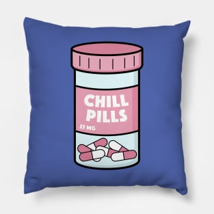 Funny Chill Pills Illustration Pillow