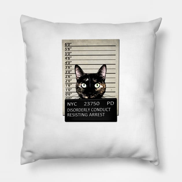 Kitty Mugshot Pillow by Nicklas81