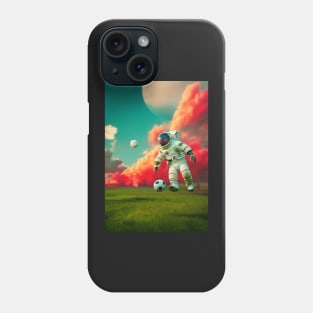 Astronaut play soccer football on space Phone Case