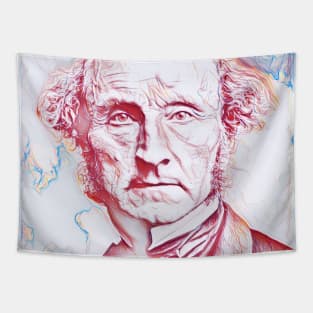 John Stuart Mill Portrait | John Stuart Mill Artwork | Line Art 2 Tapestry