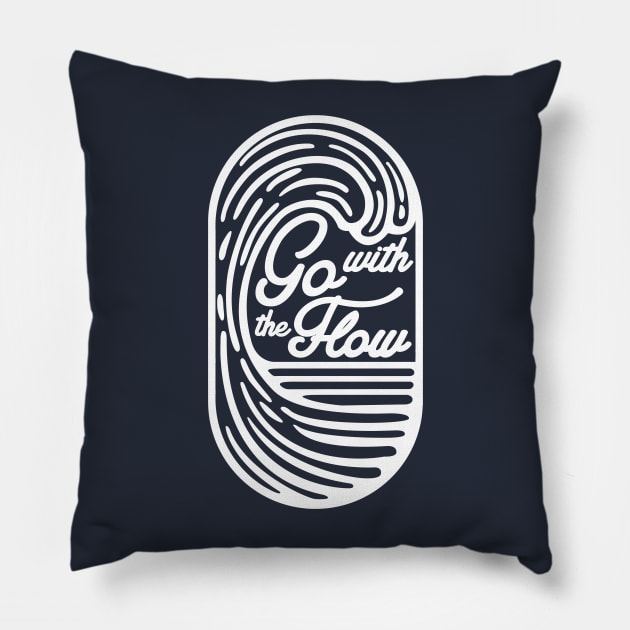 Go with the flow wave Pillow by PaletteDesigns