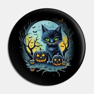 Halloween Black Cat Pin