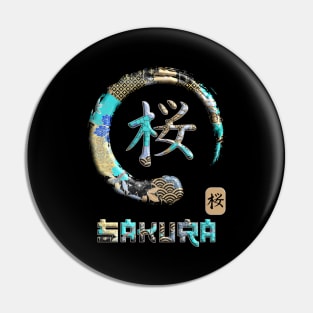 Sakura Japanese Kanji Word Symbol Enso Circle 20 Pin