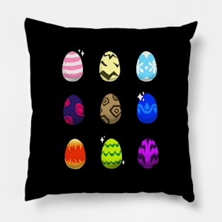 Illustrated Elemental Eggs Pillow