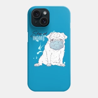 dog wearing mask - stay at home Phone Case