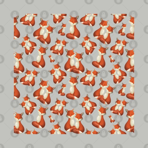 The Friendly Foxes Pattern by Kate VanFloof by KateVanFloof