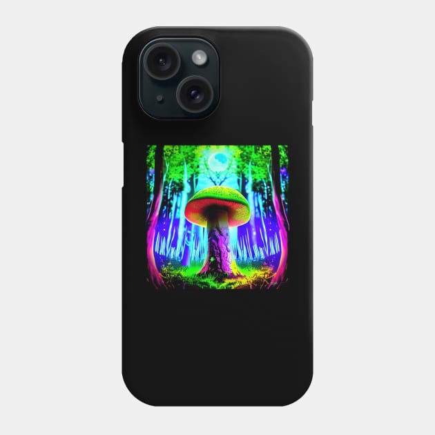 Shrooms Blacklight Poster Art 22 Phone Case by Benito Del Ray