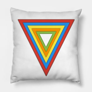 Triangles in Triangle 3d Rainbow Design Pillow