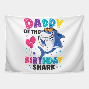 Daddy Of The Shark Birthday Dad Matching Family Tapestry