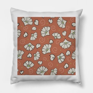 Kalamkari flowers - Indian Folk Art Pillow