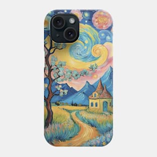 Ethereal Nocturne: Van Gogh-Inspired Landscape Phone Case