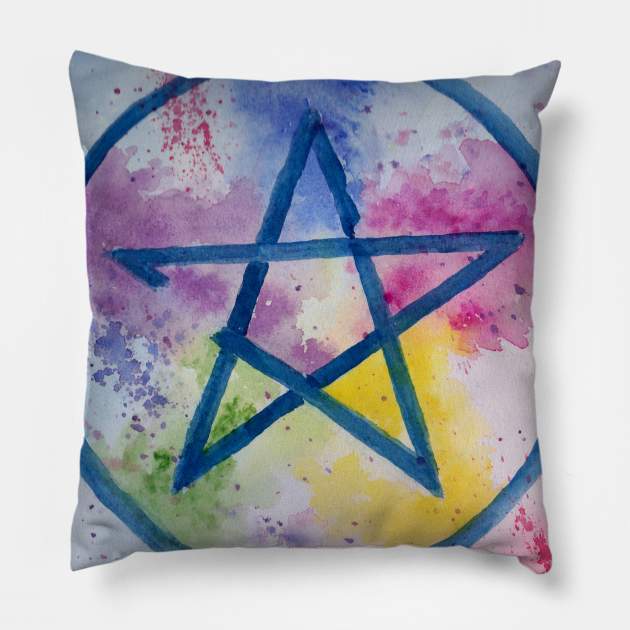 Pentagram Pillow by lindaursin