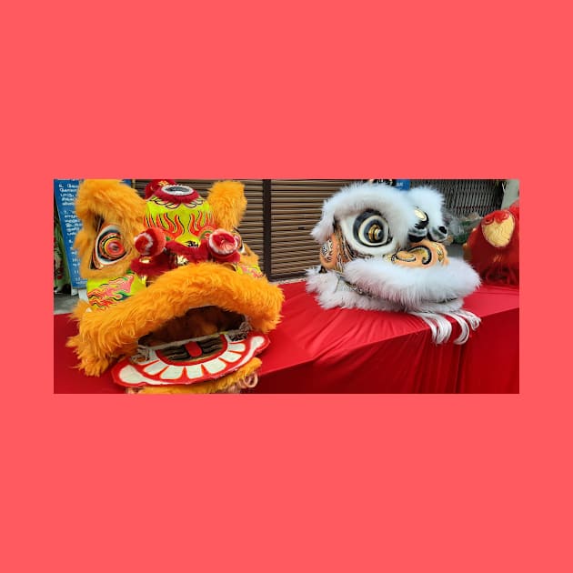 Colorful Chinese Dragon masks on a festival 1 by kall3bu