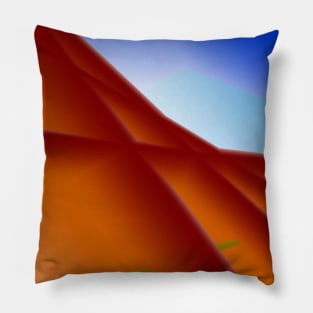 Blue brown spikes abstract art design Pillow