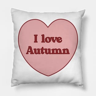 I love autumn heart aesthetic dollette coquette pink red Pillow